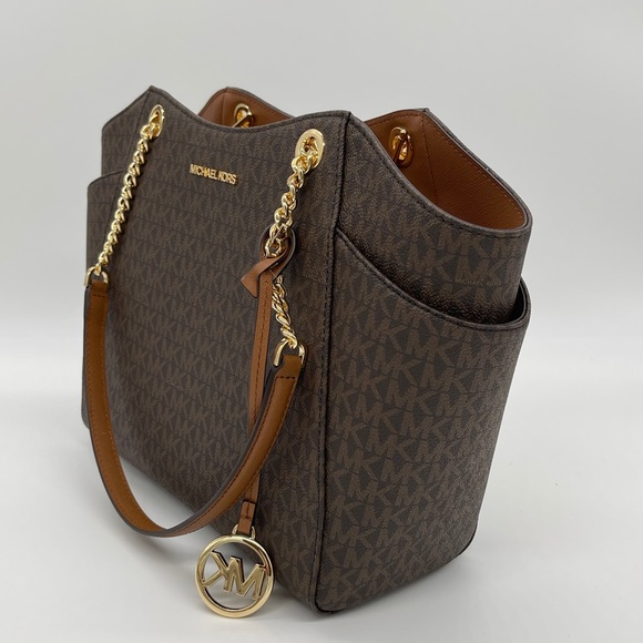 Michael Kors Chain Shoulder Bag Brown - Picture 10 of 13